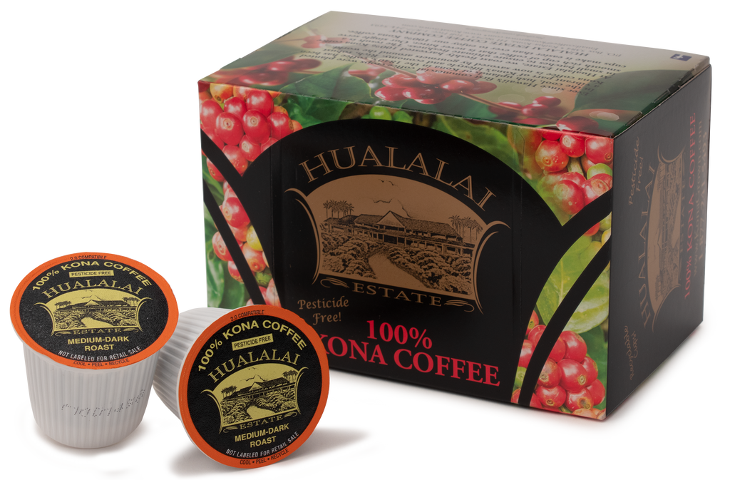 100 Kona Coffee Single Serve Cups By Hualalai Estate
